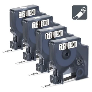 4x Ruban pour Étiqueteuse 18055 S0718300 Compatible avec Dymo Rhino Industrie... - Photo 1/7