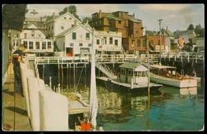 FRENTE AL MAR Y ATERRIZAJE DE BARCO - PUERTO DE BOOTHBAY, POSTAL ME - Imagen 1 de 1
