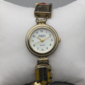 Studio C Uhr Damen 24mm goldfarben Lehrer Schulbus neue Batterie 7,25" - Bild 1 von 13