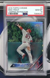 2016 Topps Chrome Mike Trout #1 Jumping Refractor PSA 10 GEM MINT
