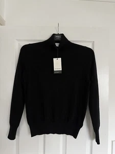 AUTOGRAPH M&S WOMENS PURE CASHMERE BLACK ROLL NECK JUMPER Size 14 Bnwt - Picture 1 of 11