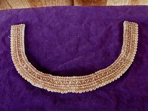 Vintage Trudy Regal Art Craft Champagne Faux Peal Bead Sweater Collar Japan '40s - Picture 1 of 10