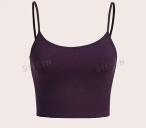Shein lila einfarbig Crop Top Neu mit Etikett - Bild 1 von 7
