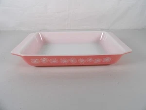 Vintage PYREX Pink Daisy Casserole Dish EXCELLENT Space Saver 1-1/4 Qt 548-B USA - Picture 1 of 14
