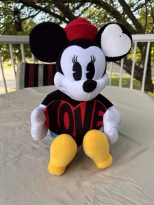 Peluche de San Valentín de Minnie Mouse de dibujos animados con letrero de “AMOR” - Imagen 1 de 7