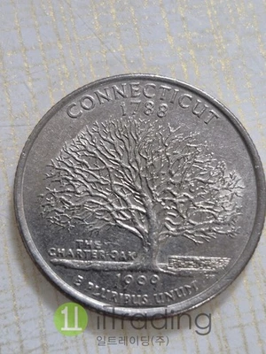 1999 Connecticut George Washington Quarter 25¢ – Obverse Strike Error – Rare - Image 1 of 2