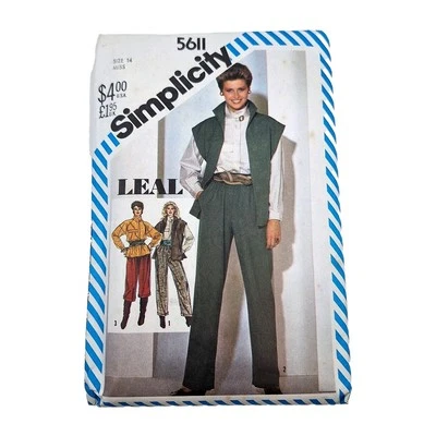 Simplicity 5611 Misses Pant Shirt Vest Size 10 VTG 80s Pattern UC FF - Image 1 of 4