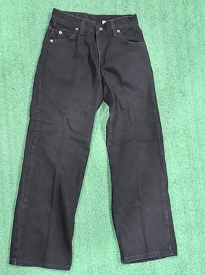 Vintage Levi 565 Orange Tab 26×26 1/2 Relaxed Fit Wide Leg Black Wash - Image 1 of 4