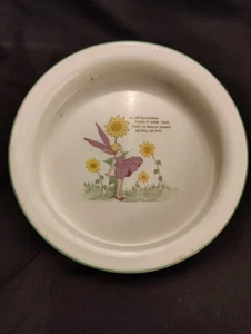 Vintage Adams Pottery Child's Nursery Bowl Sunflower Fairy 6.5" Diameter  - Picture 1 of 14