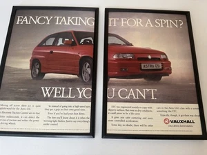 FRAMED Original Mk3 Vauxhall Astra GSi Red Magazine Advert Poster Man Cave Rare - Bild 1 von 3