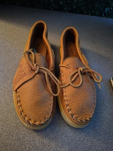 LEDER HAUSSCHUHE! HERREN 10,5 ECHTE NATÜRLICHE ELCHFELL-FAHRSCHUHE - MOKASSINS - Bild 1 von 8