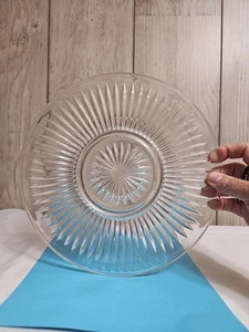 "PLATO DE CENA de vidrio transparente de 10"" KIG Malasia Starburst, pesado, de colección" - Imagen 1 de 7