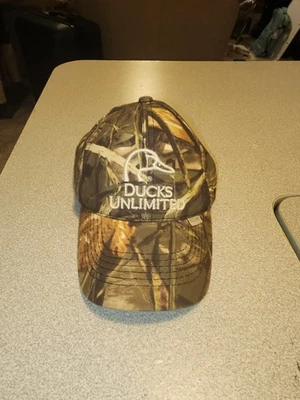 DUCKS UNLIMITED ADJUSTABLE EMBROIDERED CAMO YOUTH CAP HAT, OFFICIALLY LICENSED - Image 1 of 4