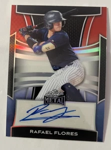 2025 Leaf Metal Red White & Blue RAFAEL FLORES Pittsburgh Pirates AUTO RC 1/1 - Picture 1 of 2