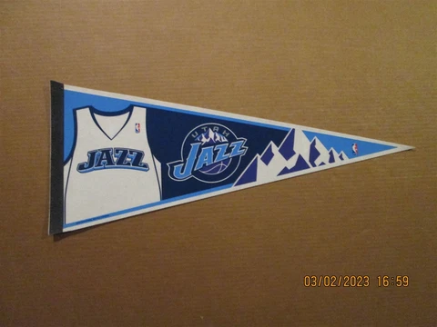 NBA Utah Jazz Vintage Circa 2000's Team Logo Jersey Basketball Pennant Cover