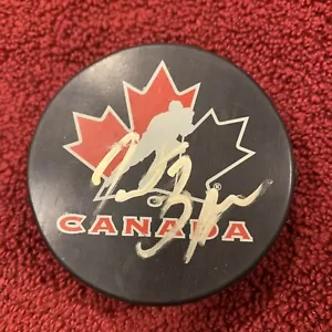 Patrice Bergeron Signed Team Canada Puck Autograph NHL Boston Bruins - Picture 1 of 1
