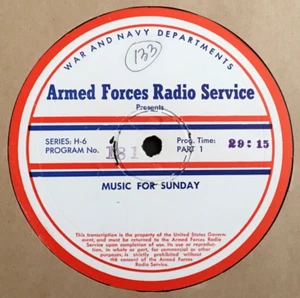 EZIO PINZA ALEXANDER SCHREINER MUSIC FOR SUNDAY 16" RADIO SHOW TRANSCRIPTION ET - Picture 1 of 6