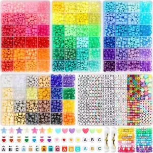 4022 Pcs Pony Beads for Friendship Bracelet Making Kit, 96 Colors 5 Boxes Friend - Picture 1 of 8