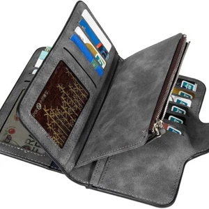 Portafoglio di blocco donna RFID per borsa frizione donna titolare carta di credito organizzatore - Foto 1 di 19