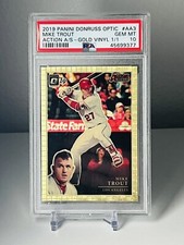 2019 PANINI DONRUSS OPTIC MIKE TROUT SUPERFRACTOR 1/1 PSA 10 GEM MINT GOLD VINYL