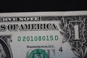 [AUG 15, 2010] ONE DOLLAR FANCY BIRTHDAY NOTE  SN D 20108015 D - Picture 1 of 3