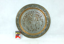 Chiseled Brass Tray Wall Plate Tray Plate Persia about 1900