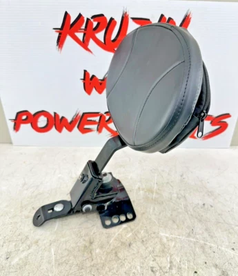 2007 Harley Electra Glide CVO Driver Backrest Pad + Mounting Bracket - Image 1 of 4