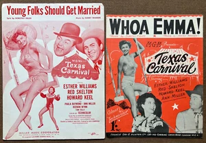 4 50s ESTHER WILLIAMS FILM MUSICALS sheet music TEXAS CARNIVAL & SKIRTS AHOY - Picture 1 of 2