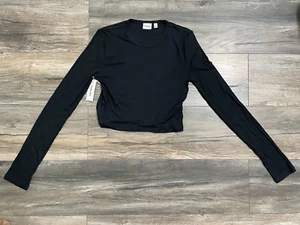 Aritzia Sunday Best Bliss Recortado Manga Larga, Talla: Pequeña, Color: Negro - Imagen 1 de 3