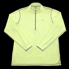 Patagonia Light Weight Half Zip Pullover Mens Size Large L Lime Green Active