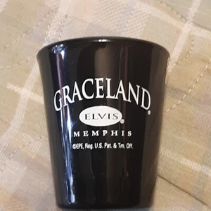 Graceland Home Of Elvis Presley Shot Glass Memphis TN Official Black Shotglass - Picture 1 of 15