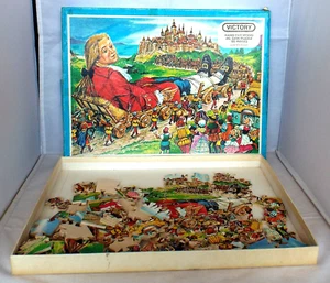 Rompecabezas de madera vintage VICTORY Gulliver's Travels 100 piezas completo en caja - Imagen 1 de 6