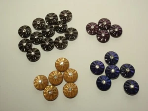 Lot 27 Small Shank Buttons with Rhinestone Accent - Picture 1 of 10
