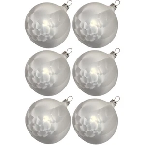 Weihnachtskugel Eislack weiß Schatzhauser Thüringer Glas und Weihnachtsschmuck - Bild 1 von 2