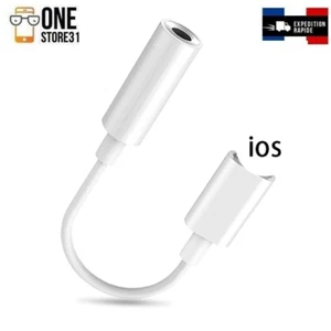 Adaptateur Jack 3.5mm ➡Lightni Audio Ecouteurs Casque pour iPhone 7 8 X 11 12 13 - Photo 1 sur 7