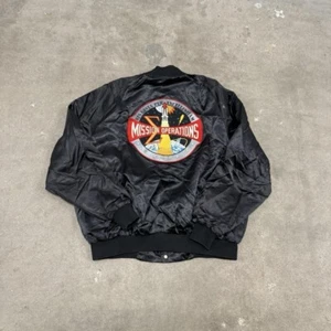 Early 80's Vintage Satin Bomber Jacket Space Shuttle Team Member Size XL NASA - Picture 1 of 5