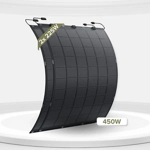 450W Flexibel Solarmodul Solarpanel 2x225W Monokristallin für Camping Wohnmobil - Bild 1 von 6