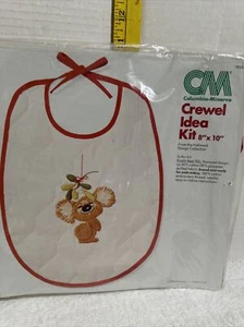 NEW Columbia Minerva Crewel Idea Kit 8" x 10" Koala Bear Bib - Picture 1 of 3
