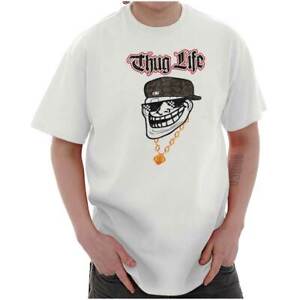 Troll Face Thug Life Sonnenbrille lustig Meme Damen- oder Herren-T-Shirt Rundhalsausschnitt