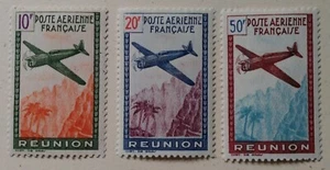 French Reunion "Vichy Government" Airmail Stamps, 1942, sc#C11-13, Mint, LH, OG - Picture 1 of 2