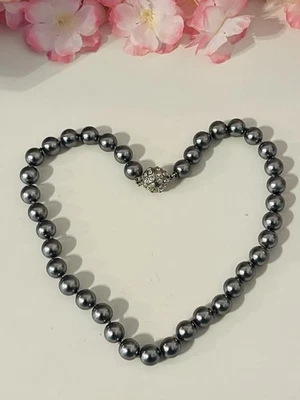 Perlenkette 2-3 mal getragen mit Magnetverschluss Swarovski Kristalle - Bild 1 von 4