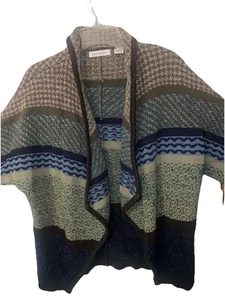 cardigan donna liz clairborn manica corta linea collo cappuccio Grannycore Small - Foto 1 di 9