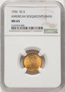 1926 $2.50 SESQUI Commemorative Gold NGC MS65 (774108017) - Picture 1 of 2