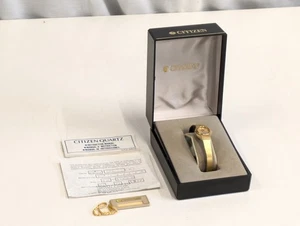 Vintage 80er Jahre Citizen goldfarbene Damenuhr im Originalgehäuse (ungetestet) - Bild 1 von 15