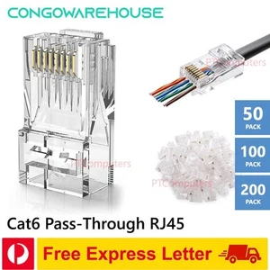Cat6 RJ45 Pass Through Ends Connector Modular Plug Network Ethernet Cable Kit - Picture 1 of 13