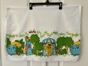 Vintage 60’s Baby Care Receiving Blanket 30 X 40 Jungle Animal Cotton Mixed - Picture 1 of 7