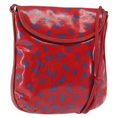 Auténtico bolso de hombro BOTTEGA VENETA mariposa PVC lona rojo dorado 143758 Foto 1 de 4