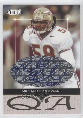 2004 SAGE Hit Q & A Auto /100 Michael Boulware #QA26 Rookie Auto RC - Image 1 of 2