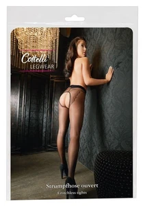 PANTYHOSE GARTERSTYLE GERMANY  SHEER O CROTCH  BLACK  SMALL-X- LARGE - Picture 1 of 4