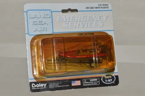 HO scale vehicle Boley Emergency Services FIRE DEPARTMENT BOAT w/ trailer - Picture 1 of 2